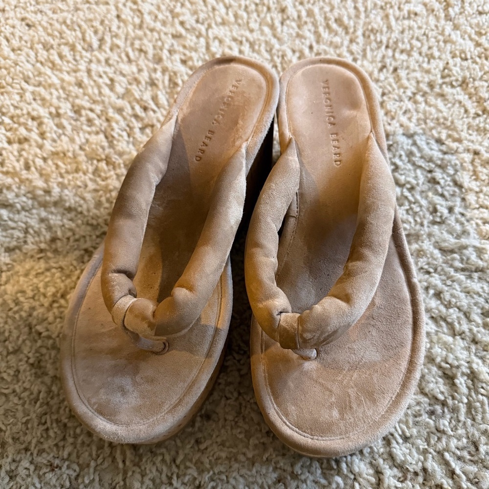 Veronica Beard Geno Cork Platform Thong Sandals Women's 9.5 Slip On - Picture 2 of 6